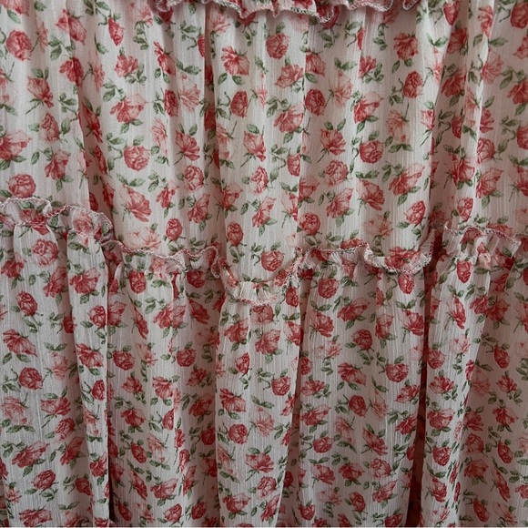 Trixxi Floral Smock Babydoll Pink Dress-Juniors Size XL-NEW WITHOUT TAGS - Picture 3 of 9